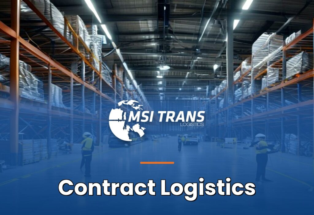 MSI Trans Sözleşmeli Lojistik Hizmetleri şunları kapsar: palet raf sistemleriyle modern otomatikleştirilmiş depo içi