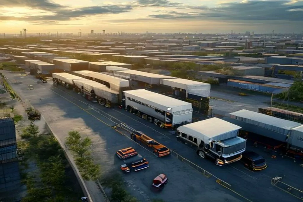 International Shipping Companies in Ankara 3 OSTIM industrial zone Ankara with logistics trucks and warehouses