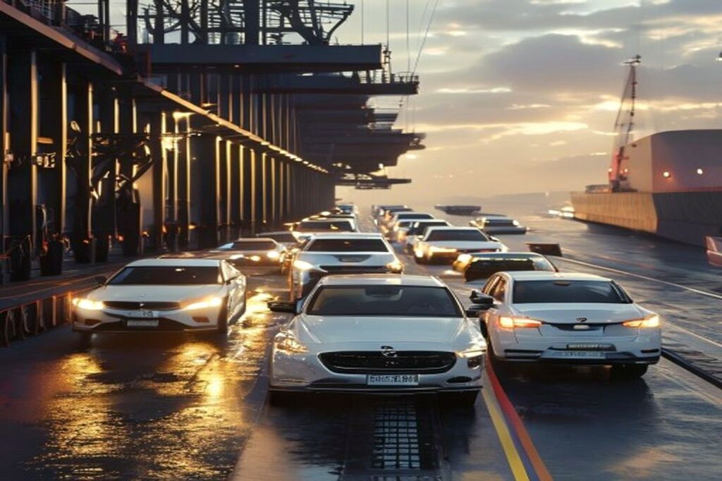 Kanada'ya gönderim 3 Kanada'ya sevk edilmek üzere RoRo gemisine yüklenen arabalar