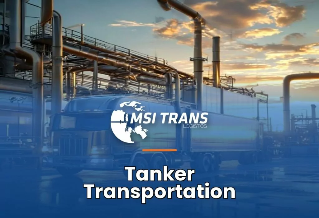 MSI Trans Tanker Taşıma Hizmetleri - Endüstriyel kimyasal yükleme rampasında paslanmaz çelik sıvı tanker kamyonu