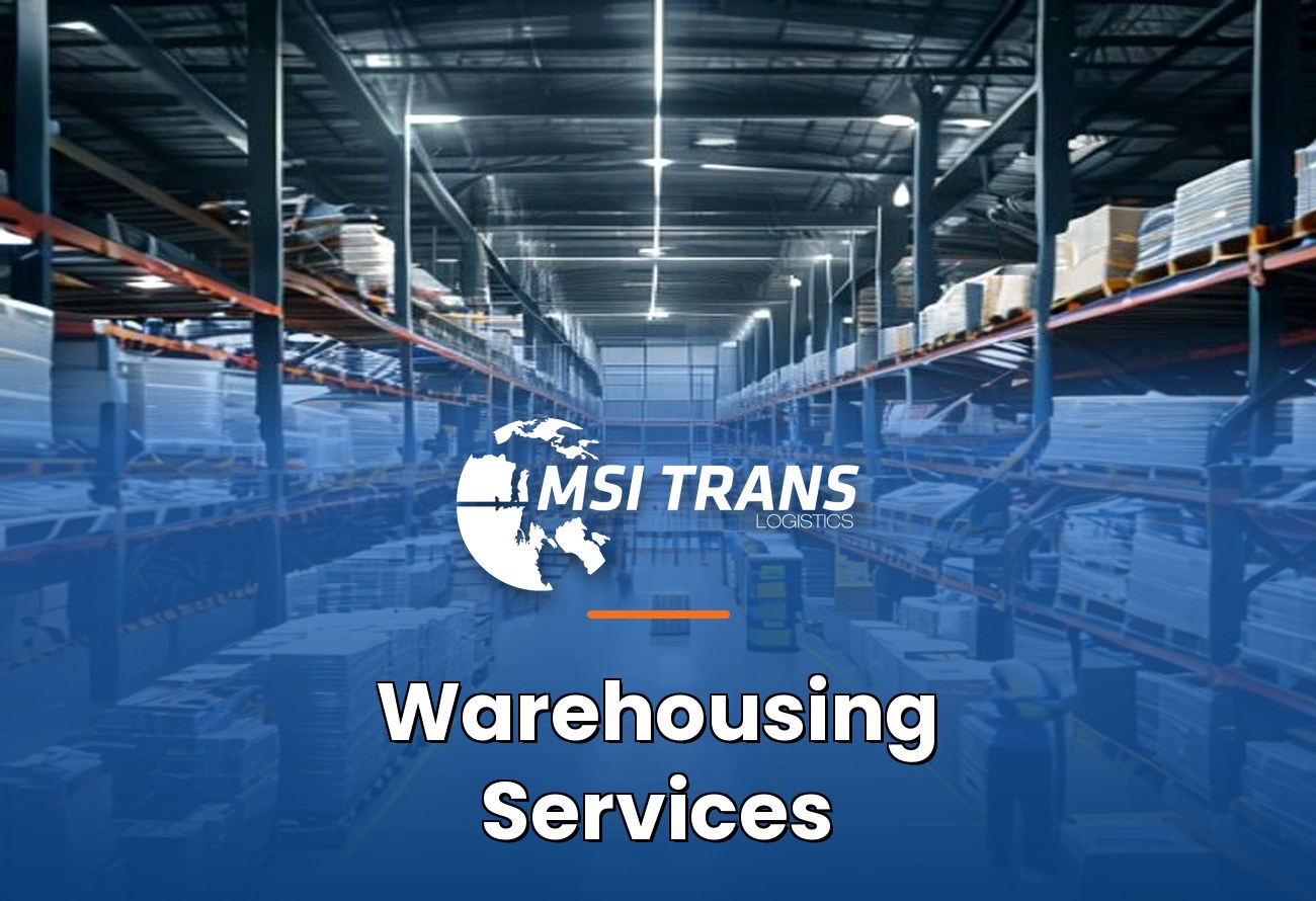 MSI Trans Warehousing Services cover — integrated multi-client warehouse with pick stations and pallet racking